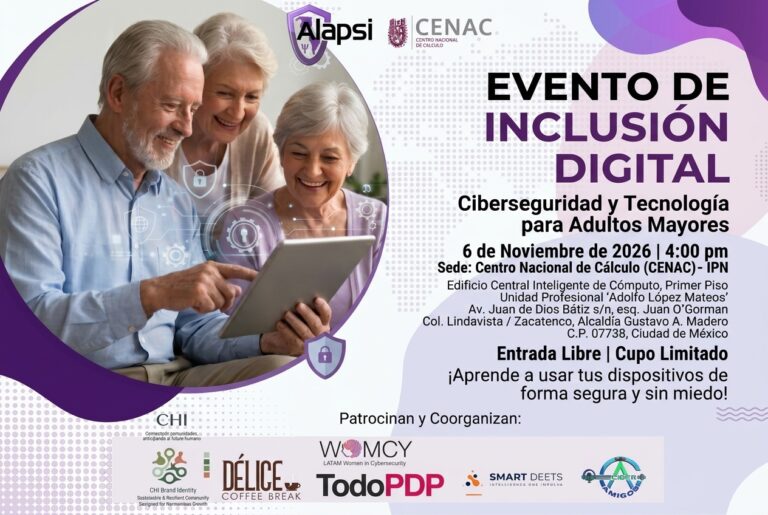 La tecnología no tiene edad! Acompáñanos al Evento de Inclusión Digital: Ciberseguridad y Tecnología para Adultos Mayores.